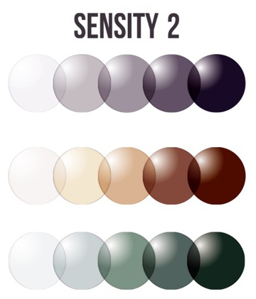 رنگ های عدسی فتوکرومیک Sensity2